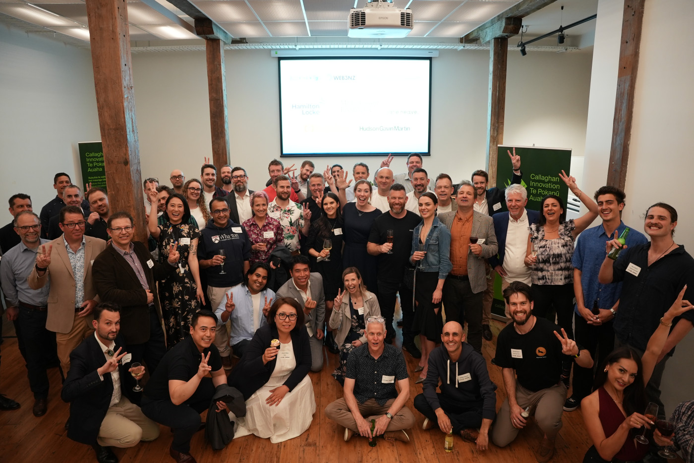 Attendees at the BlockchainNZ & Web3NZ Awards night December 2023